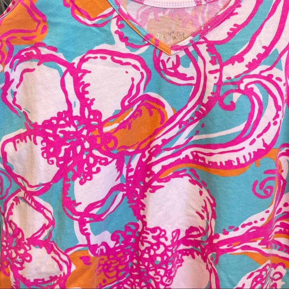 Lilly Pulitzer Tank top pink orange blue floral